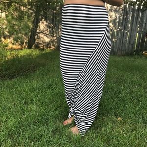 Striped black and white skirt